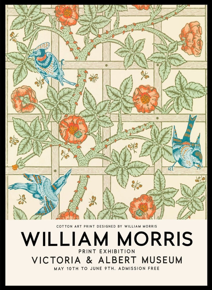 William Morris Trellis Birds Flowers Art Print_Sugar & Canvas_William Morris