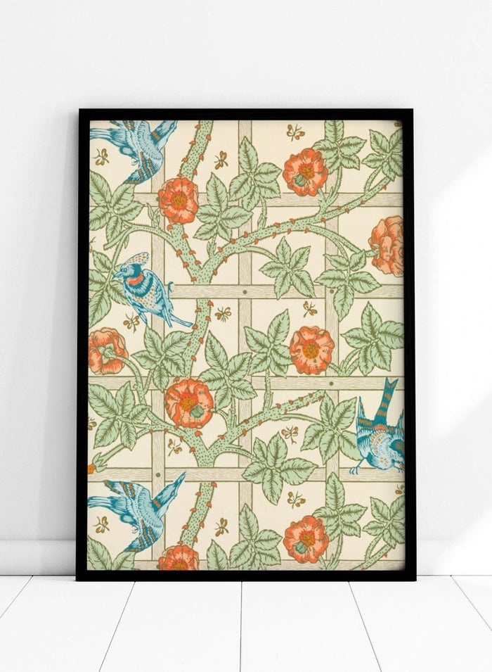 William Morris Trellis Birds Flowers Art Print_Sugar & Canvas_William Morris