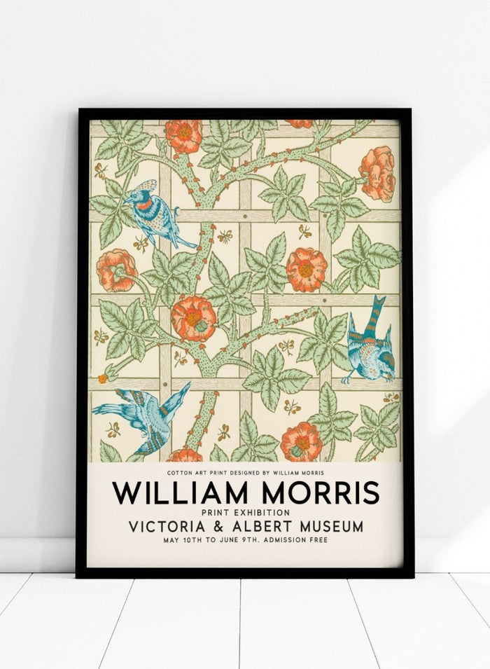 William Morris Trellis Birds Flowers Art Print_Sugar & Canvas_William Morris
