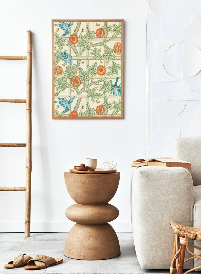 William Morris Trellis Birds Flowers Art Print_Sugar & Canvas