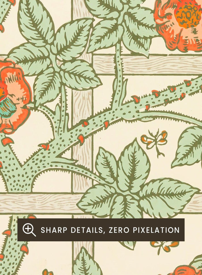 William Morris Trellis Birds Flowers Art Print_Sugar & Canvas_William Morris