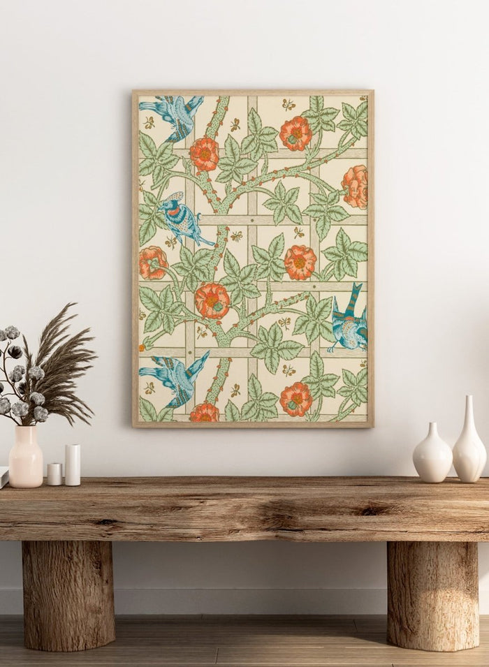William Morris Trellis Birds Flowers Art Print_Sugar & Canvas_William Morris