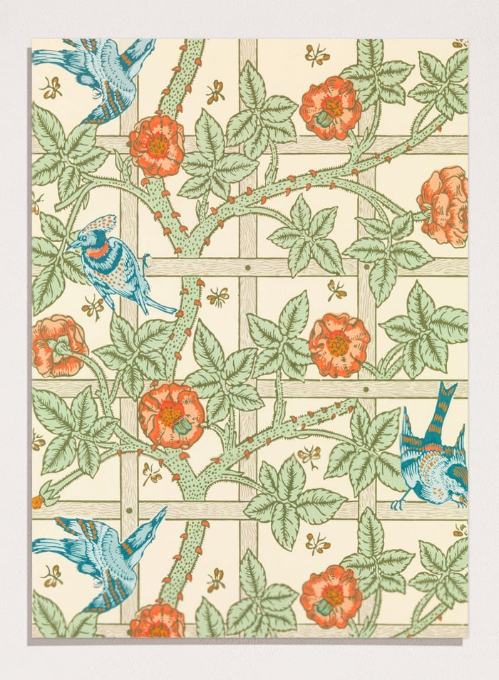 William Morris Trellis Birds Flowers Art Print_Sugar & Canvas_William Morris