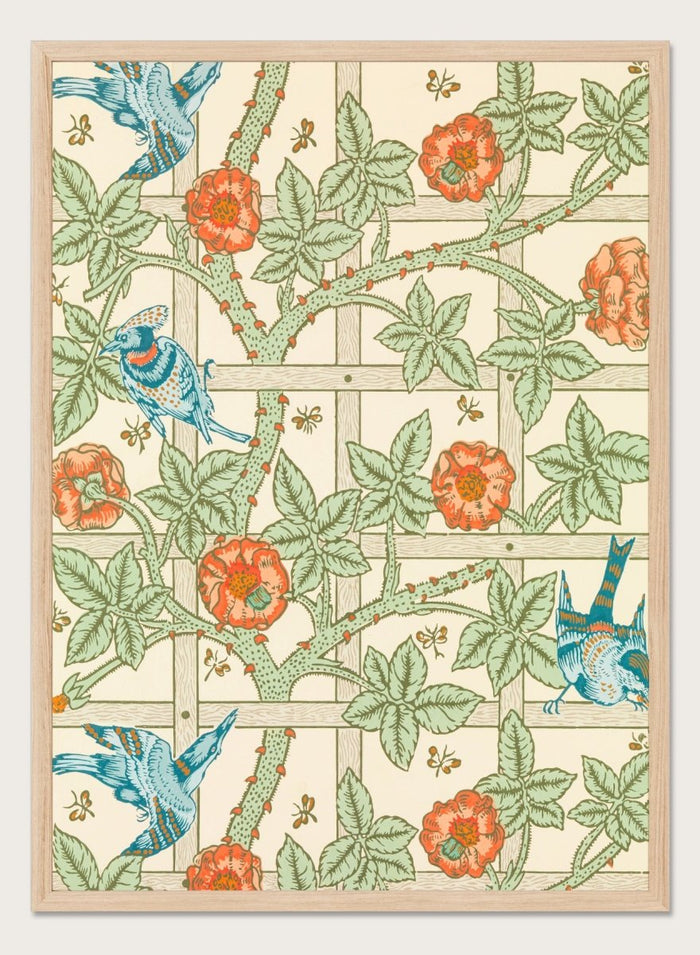 William Morris Trellis Birds Flowers Art Print_Sugar & Canvas_William Morris