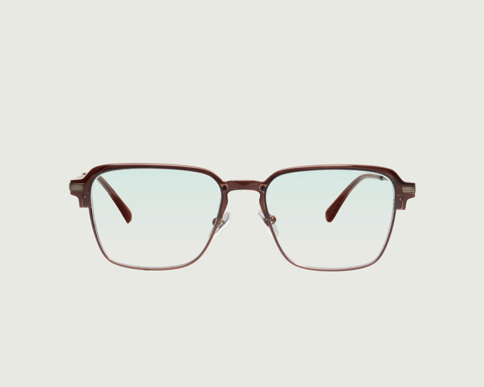 Whiskey::Willis Anti-Radiation Glasses Square BROWN recycled polyester front