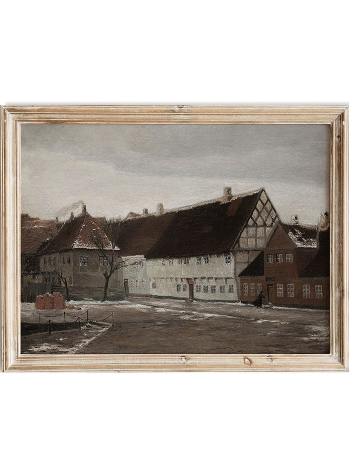 "Winter evening in Ribe" Art Print_Sugar & Canvas_Johan Rohde