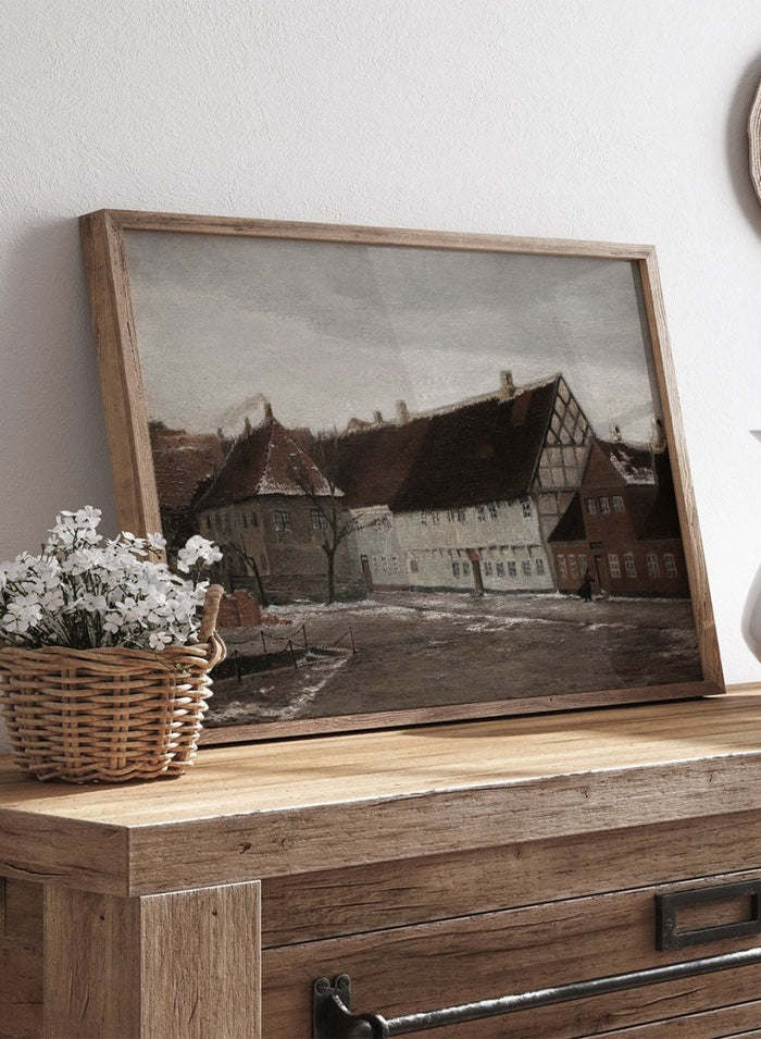 "Winter evening in Ribe" Art Print_Sugar & Canvas_Johan Rohde