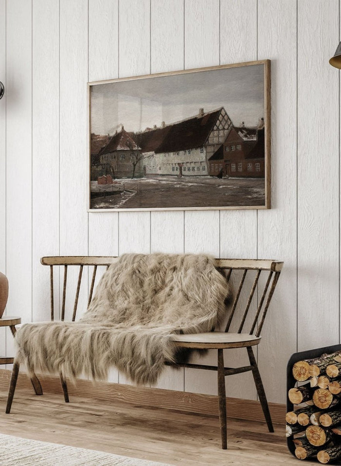 "Winter evening in Ribe" Art Print_Sugar & Canvas_Johan Rohde
