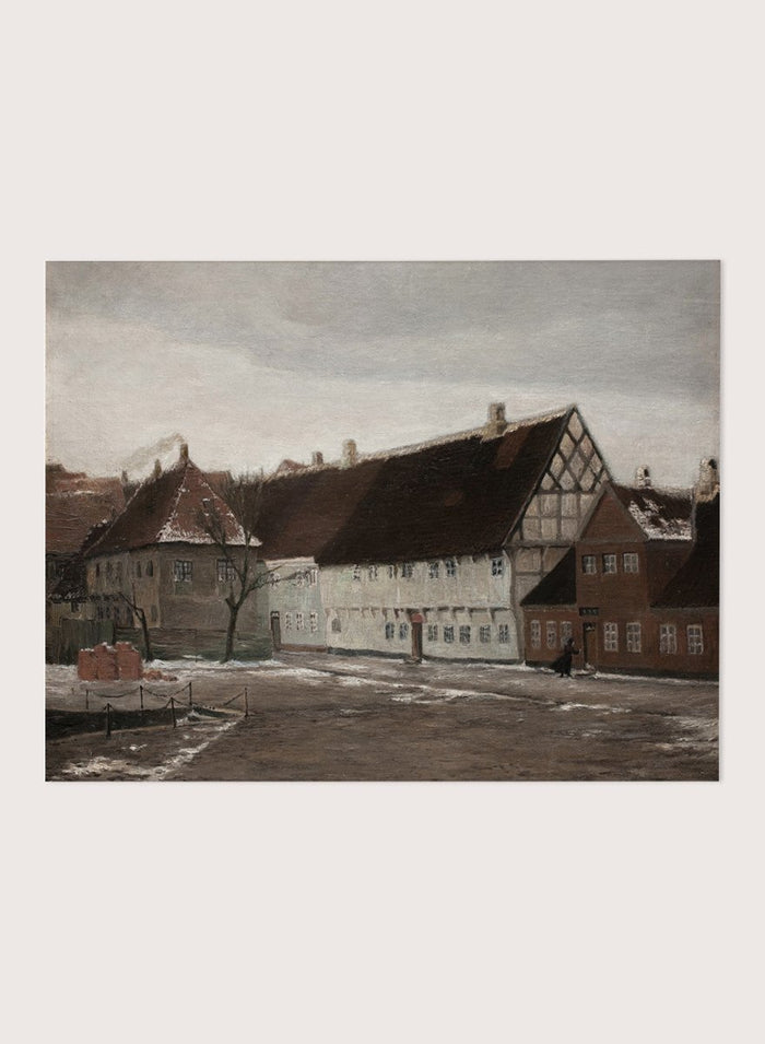 "Winter evening in Ribe" Art Print_Sugar & Canvas_Johan Rohde