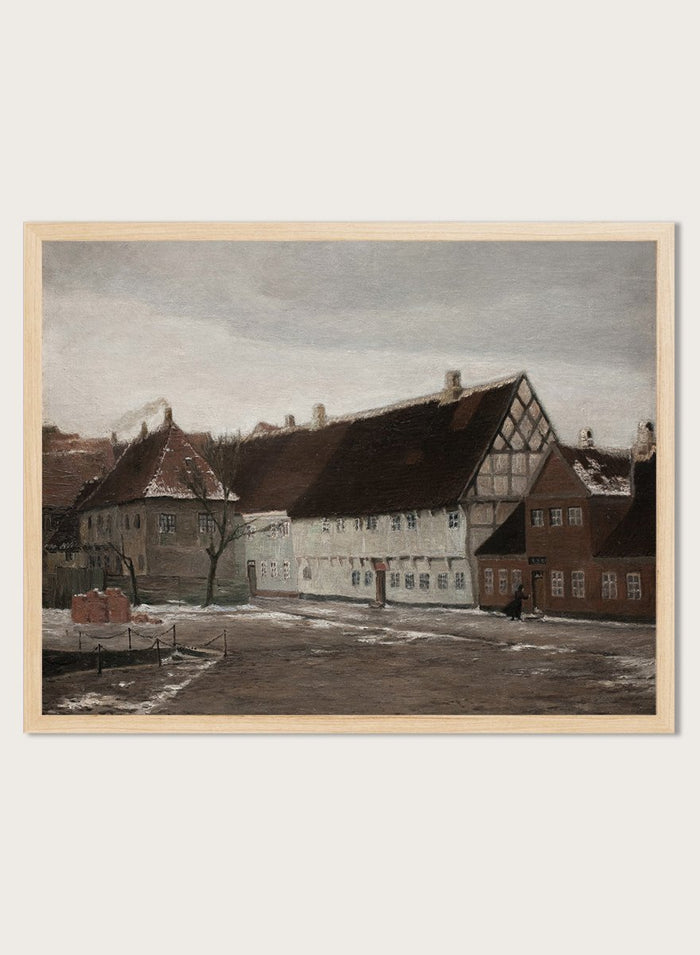 "Winter evening in Ribe" Art Print_Sugar & Canvas_Johan Rohde