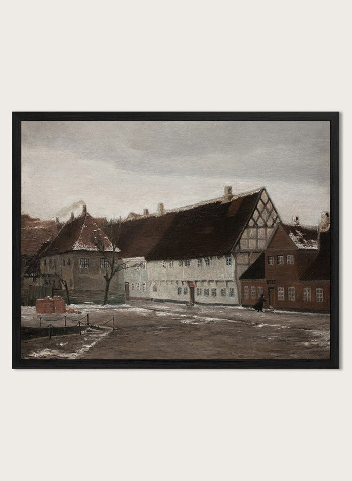 "Winter evening in Ribe" Art Print_Sugar & Canvas_Johan Rohde