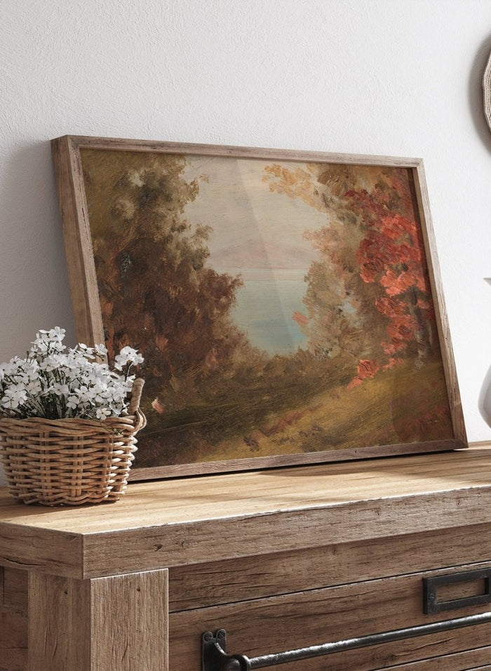 "Woodland Scene in Autumn" Art Print_Sugar & Canvas_Frederic Edwin Church