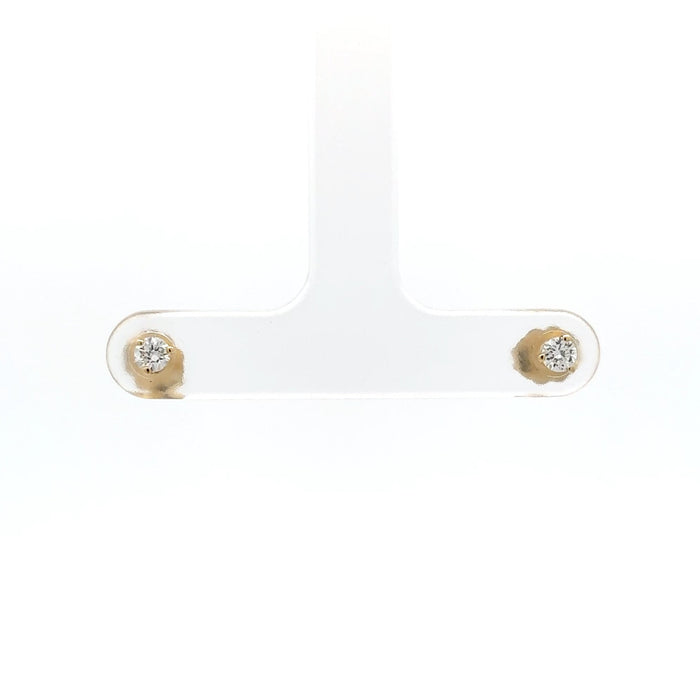 Yellow Gold Diamond Martini Stud Earrings