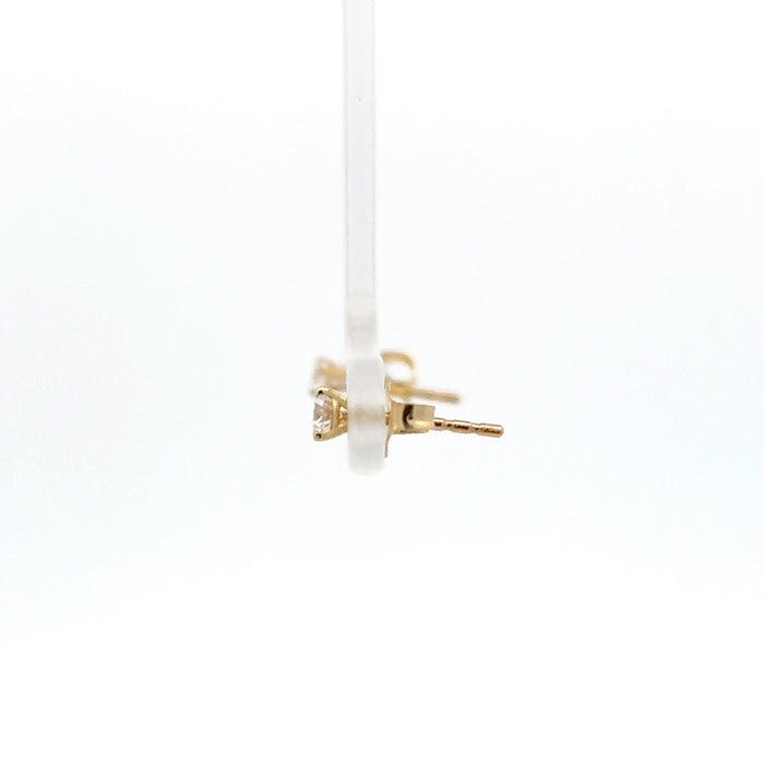 Yellow Gold Diamond Martini Stud Earrings