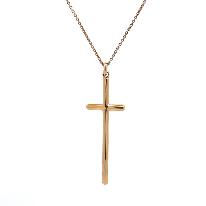 Yellow Gold Plated Cross Pendant Necklace