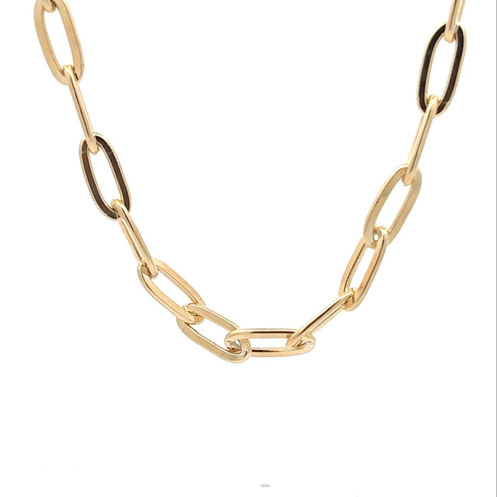 Yellow Gold Plated Paperclip Chain Necklace