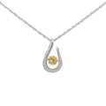 Yellow Stone Horseshoe Pendant Necklace