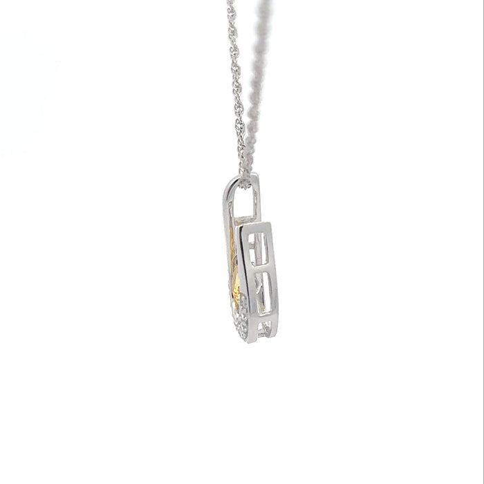 Yellow Stone Horseshoe Pendant Necklace